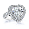 GIA Certified 5.01 Carat Heart-Shaped Diamond Halo Engagement Ring in Platinum