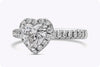 GIA Certified 1.07 Carats Heart Shape Diamond Halo Engagement Ring in White Gold