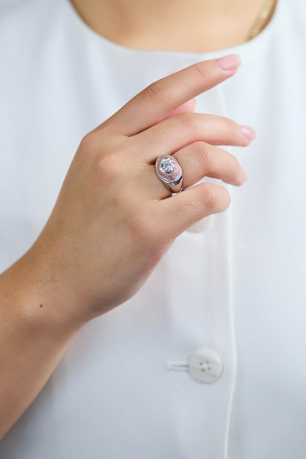 1.68-carat heart-shaped diamond double halo fashion ring