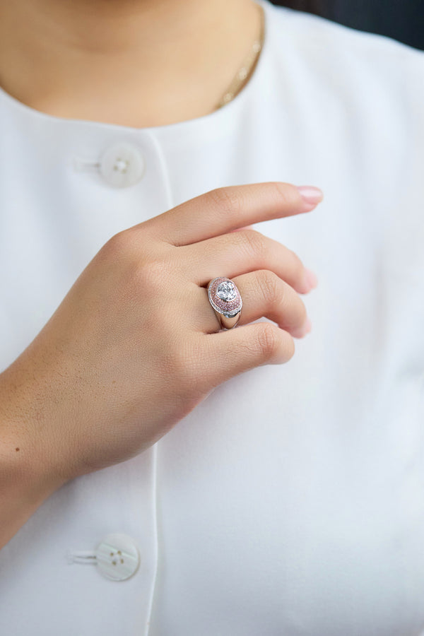 Romantic 1.68-carat heart-shaped diamond double halo fashion ring