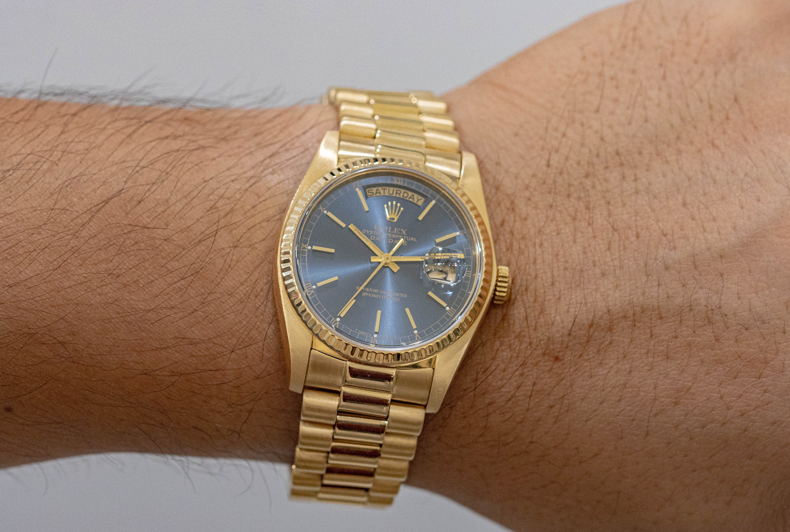 1982 Rolex President Day-Date Wristwatch Made in Yellow Gold, Ref. 18038