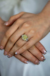 Oscar Heyman 9.03 Carats Radiant Cut Fancy Yellow Diamond Engagement Ring in Two Tone