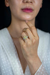 Oscar Heyman 9.03 Carats Radiant Cut Fancy Yellow Diamond Engagement Ring in Two Tone