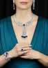 119.30 Carats Total Important Sapphire & Mixed-Cut Diamond Drop Necklace in White Gold