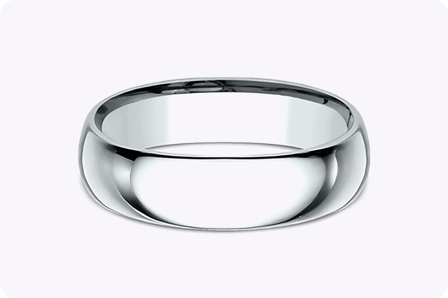 6mm Width Classic Comfort Fit Wedding Band in Platinum