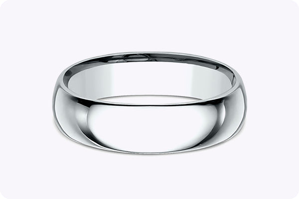 6mm Width Classic Comfort Fit Wedding Band in Platinum