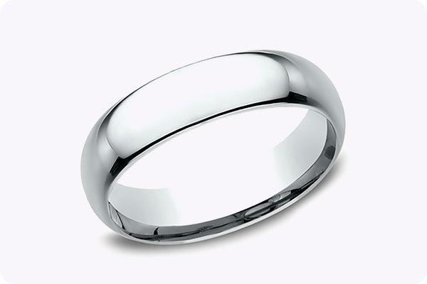 6mm Width Classic Comfort Fit Wedding Band in Platinum