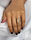 3.17 Carats Marquise Cut Diamond Halo Engagement Ring in Rose Gold