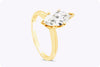 1.36 Carats Total Marquise Cut Diamond Solitaire Engagement Ring in Yellow Gold