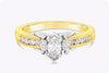0.32 Carats Marquise Cut Diamonds Engagement Ring with Side Stones in Yellow Gold & Platinum