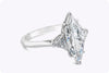 GIA Certified 2.72 Carats Marquise Cut Diamond Three-Stone Engagement Ring in Platinum