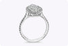 GIA Certified 2.52 Carats Marquise Cut Diamond Halo Engagement Ring in Platinum