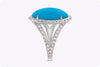 4.91 Carats Marquise Cut Turquoise & Pink Diamond Fashion Ring in White Gold