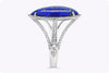 4.95 Carats Marquise Cut Lapis Lazuli & Diamond Fashion Ring in White Gold