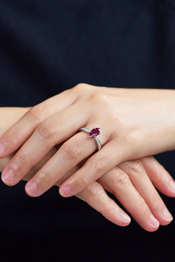 ruby & diamond engagement ring