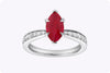 1.35 Marquise Cut Ruby & Diamond Engagement Ring