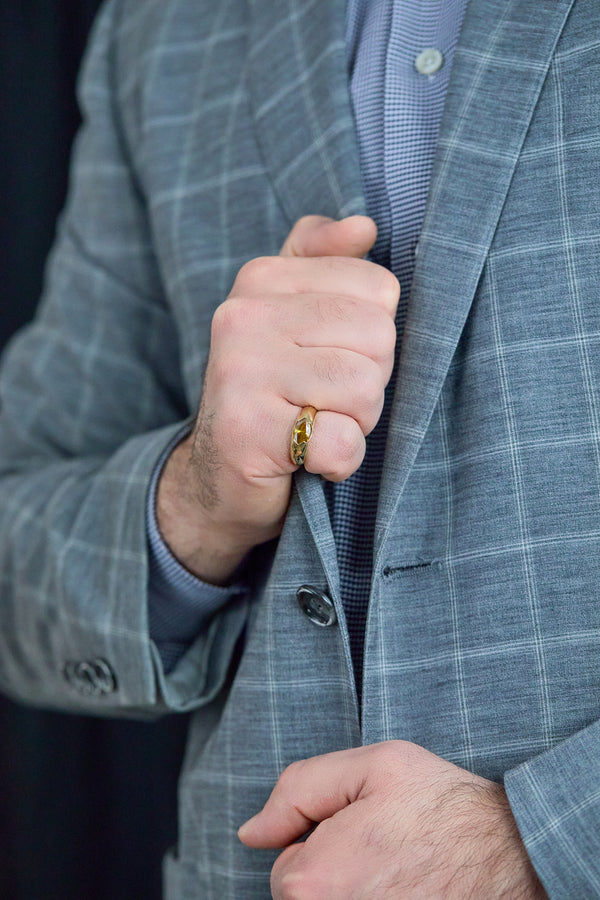 1.43 carat marquise-cut fancy color diamond ring in yellow gold