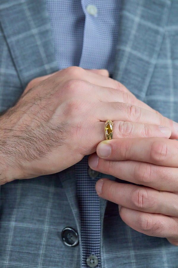 1.43 carat marquise-cut fancy color diamond ring