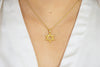 Star of David Pendant Necklace & Wheat Chain in Yellow Gold