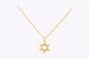 18K Yellow Gold Star of David Pendant Necklace with Wheat Chain