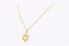 18K Yellow Gold Star of David Pendant Necklace with Wheat Chain