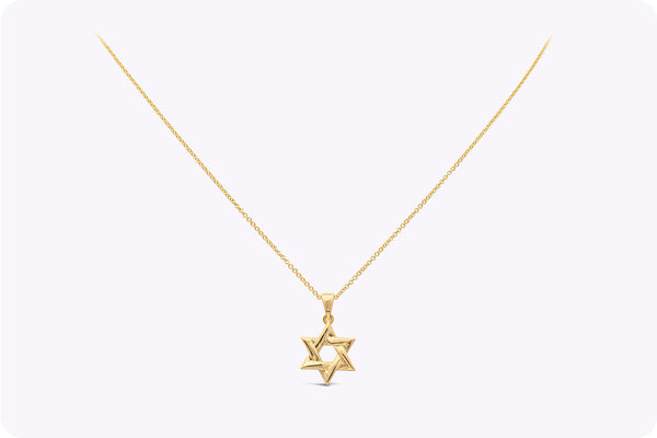 Star of David Pendant Necklace in Yellow Gold