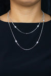 6.54 Carats Total Mixed-Cut Diamonds by the Yard Necklace in White Gold