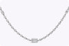 6.54 Carats Total Mixed Cut Diamonds by the Yard Line Necklace in White Gold