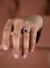 GIA Certified 2.38 Carats No-Heat Blue Sapphire and Diamond Three-Stone Engagement Ring in Platinum