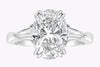 GIA Certified 4.01 Carats Oval Cut Diamond Three-Stone Engagement Ring in Platinum