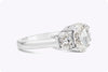 GIA Certified 2.21 Carat Oval Cut Diamond Three-Stone Engagement Ring in Platinum
