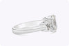 GIA Certified 2.21 Carat Oval Cut Diamond Three-Stone Engagement Ring in Platinum