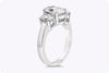GIA Certified 2.21 Carat Oval Cut Diamond Three-Stone Engagement Ring in Platinum