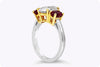 1.81 Carats Oval Cut Diamond Three Stone Engagement Ring in Two Tone