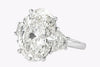 GIA Certified 9.18 Carats Oval Cut Diamond Three-Stone Engagement Ring in Platinum