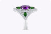 GIA Certified 1.90 Carat Oval Cut Pinkish Purple Sapphire and Diamond Fashion Ring in White Gold