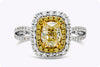 GIA Certified 1.17 Carats Oval Fancy Light Yellow Diamond Engagement Ring in White & Yellow Gold