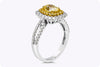 GIA Certified 1.17 Carats Oval Fancy Light Yellow Diamond Engagement Ring in White & Yellow Gold