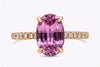 GIA Certified 3.38 Carats Oval Cut Pink Sapphire with Diamond Pave Engagement Ring in Rose Gold