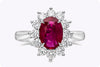 1.50 Carats Oval Cut Ruby and Diamond Floral Engagement Ring in White Gold