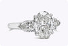 GIA Certified 3.02 Carat Oval Cut Diamond Three-Stone Engagement Ring