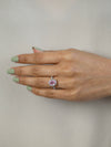 1.57 Carats Oval Cut Pink Sapphire and Diamond Halo Engagement Ring in White Gold