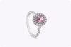 1.57 Carats Oval Cut Pink Sapphire and Diamond Halo Engagement Ring in White Gold