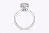 GIA Certified 3.50 Carats Total Oval Cut Diamond Solitaire Engagement Ring in Platinum