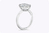 GIA Certified 3.50 Carats Total Oval Cut Diamond Solitaire Engagement Ring in Platinum