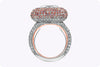 GIA Certified 4.02 Carats Oval Cut Diamond Dome Cocktail Ring in Rose Gold & Platinum