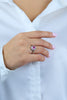 1.89 Carats Oval Cut Pink Sapphire & Diamond Halo Engagement Ring in White Gold