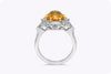 GIA Certified 6.64 Carats Oval Cut Orange Sapphire & Diamond Halo Ring in Platinum