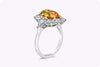 GIA Certified 6.64 Carats Oval Cut Orange Sapphire & Diamond Halo Ring in Platinum