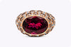 11.79 Carats Oval Cut Rubellite Tourmaline Dome Fashion Ring in Rose Gold